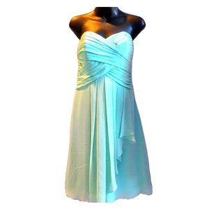 David's Bridal Teal Formal Dress